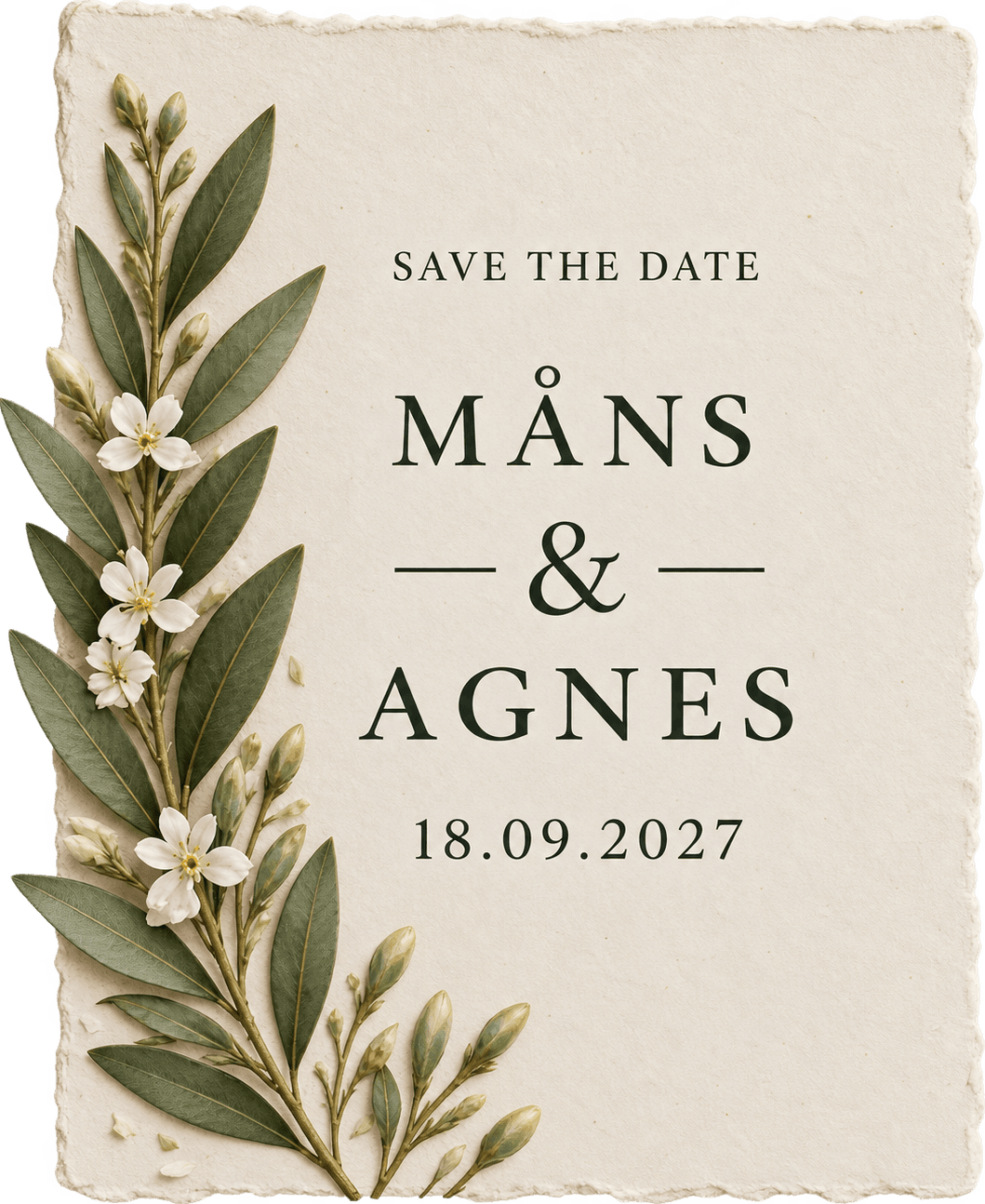 Save the date: Måns & Agnes, 18.09.2027